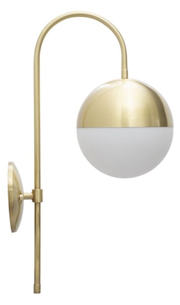 Lampada da Muro Glamy Street 19x31x51 cm in Ferro e Vetro Oro e Bianco