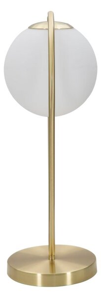 Lampada da Tavolo Glamy Drop 25x18x50 cm in Ferro e Vetro Oro e Bianco