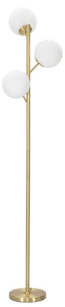 Lampada da Terra Glamy 3 Luci Ø36x190 cm in Ferro e Vetro Oro e Bianco