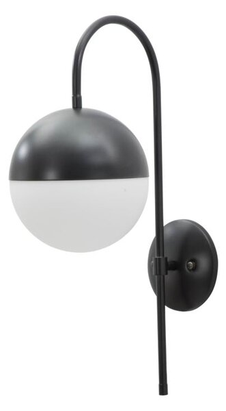 Lampada da Muro Darky Street 19x31x51 cm in Ferro e Vetro Nero e Bianco