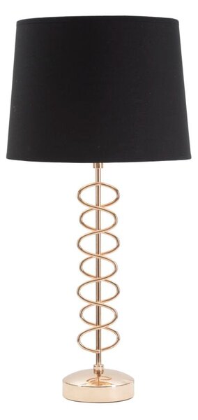 Lampada da Tavolo x Ø30x61,5 cm in Ferro Carta e Tessuto Oro e Nero