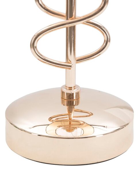 Lampada da Tavolo x Ø30x61,5 cm in Ferro Carta e Tessuto Oro e Nero