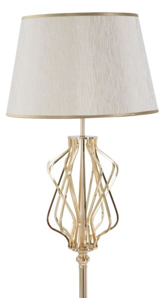 Lampada da Terra Glam x Ø40x170 cm in Ferro Plastica e Poliestere Oro e Crema