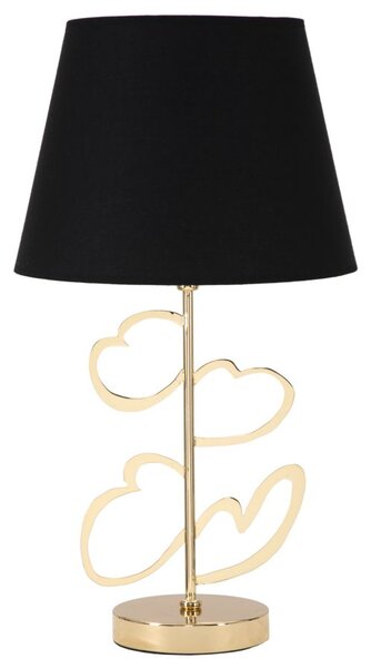 Lampada da Tavolo Glam Harts Ø30x54,5 cm in Ferro e Tessuto Nero e Oro