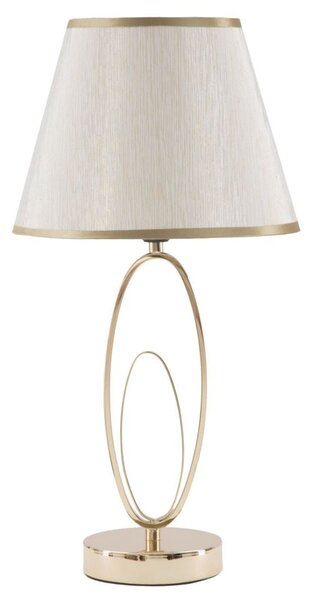 Lampada da Tavolo Glam Flush Ø24x47 cm in Ferro e Poliestere Oro e Crema