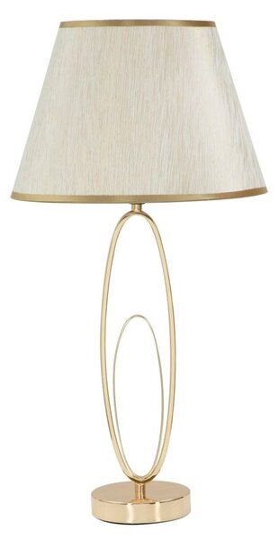 Lampada da Tavolo Glam Flush Ø30x58 cm in Ferro e Poliestere Oro e Crema