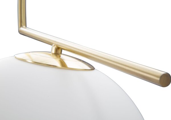Lampadario Glamy 50x30x100 cm in Ferro e Vetro Bianco e Oro