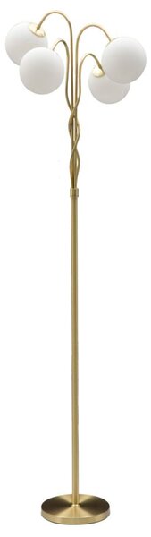 Lampada da Terra Glamy 4 Light Ø54x176 cm in Ferro e Vetro Bianco e Oro