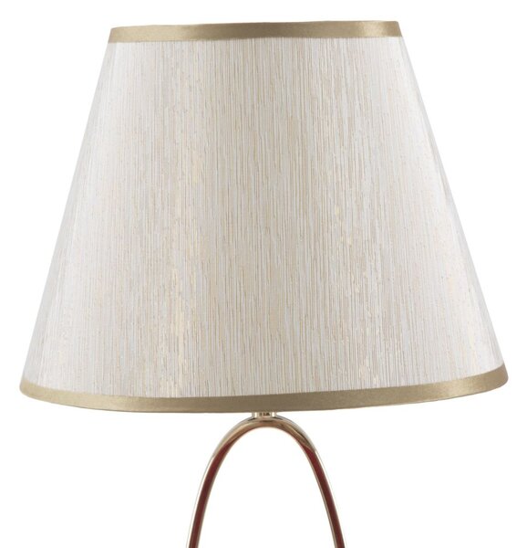 Lampada da Tavolo Glam Flush Ø24x47 cm in Ferro e Poliestere Oro e Crema