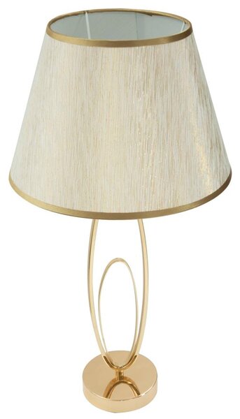 Lampada da Tavolo Glam Flush Ø30x58 cm in Ferro e Poliestere Oro e Crema