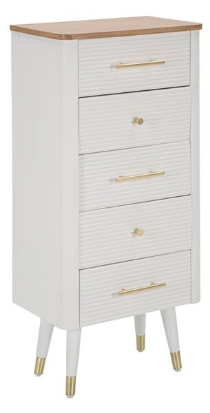 Cassettiera Matera 45x100x32 cm in Legno MDF e Ferro Bianco/Marrone