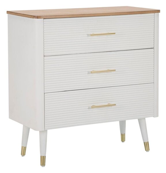 Comò Matera 78x80x37 cm in Legno MDF e Ferro Bianco/Marrone