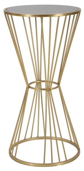Tavolino Super 40x80x40 cm in Ferro e MDF Oro
