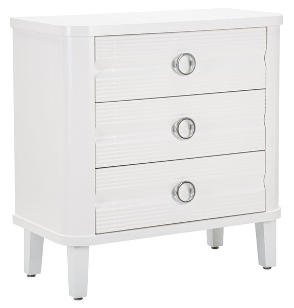 Comò Shine 81x84x40 cm in Legno MDF e Metallo Bianco
