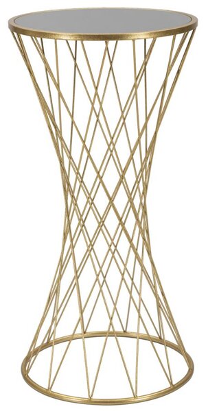 Tavolino Tower New 40x80x40 cm in Ferro e MDF Oro