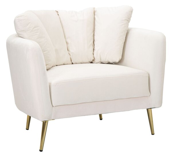 Poltrona Kiev 88x74x77 cm in Poliestere Crema/Oro