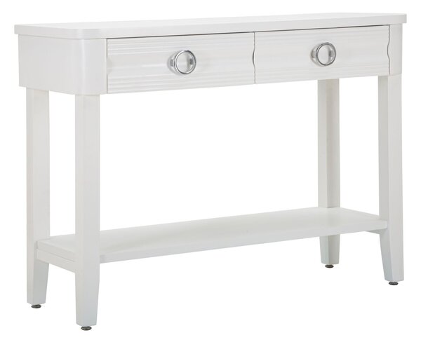 Console Fissa Shine 110x82x40 cm in Legno MDF e Metallo Bianco