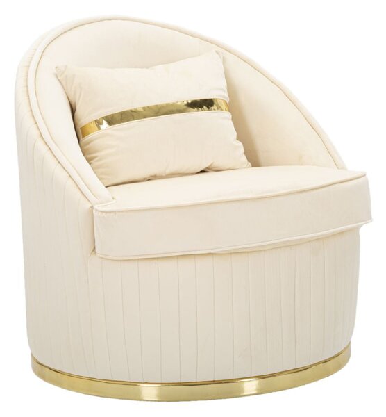 Poltrona Space Plus Crema Ø 75x80 cm in Legno