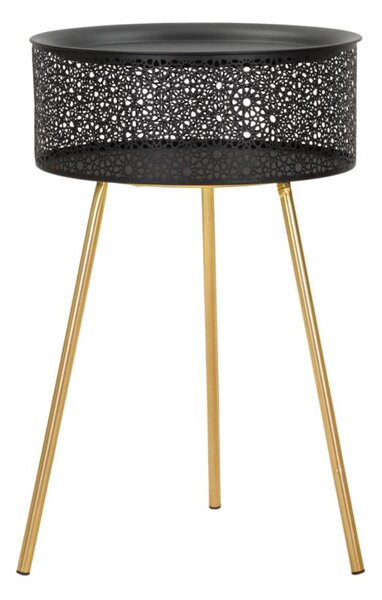 Tavolino Basso Ø40x65 cm in Metallo Nero