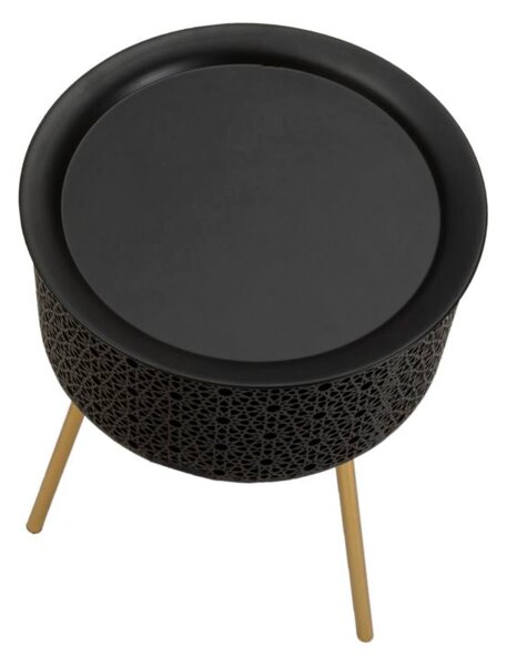 Tavolino Basso Ø35x50 cm in Metallo Nero
