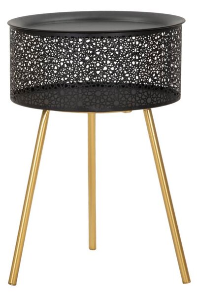 Tavolino Basso Ø35x50 cm in Metallo Nero