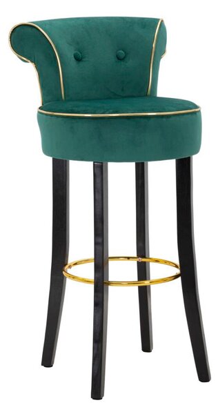 Sgabello Bar Luxy 46x48x96 cm in Velluto Sintetico Verde