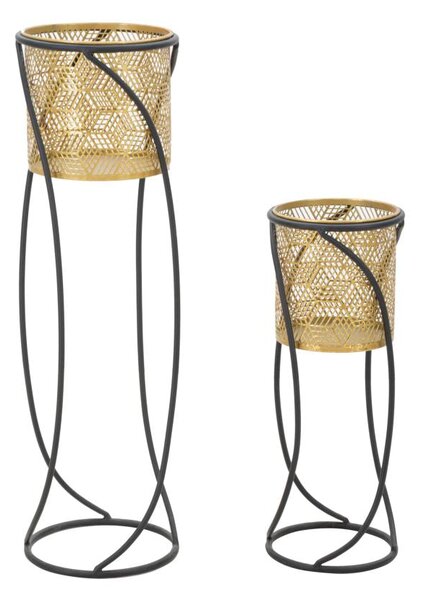 Set 2 Porta Vasi Curvy Ø 23x76-20x51 cm in Ferro