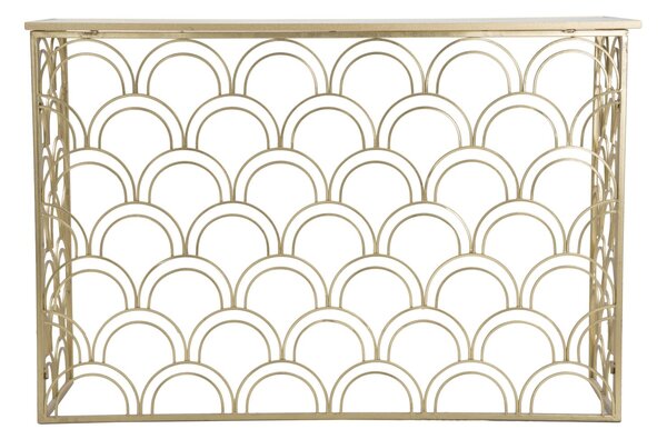 Console Arc 120x40x80,5 cm in Ferro MDF e Vetro Oro e Multicolor