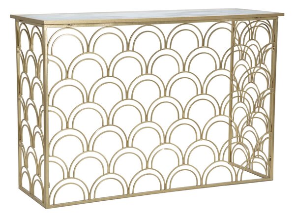 Console Arc 120x40x80,5 cm in Ferro MDF e Vetro Oro e Multicolor