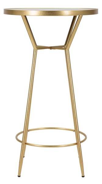 Tavolo Bar Circle Ø60x105 cm in Ferro MDF e Specchio Oro