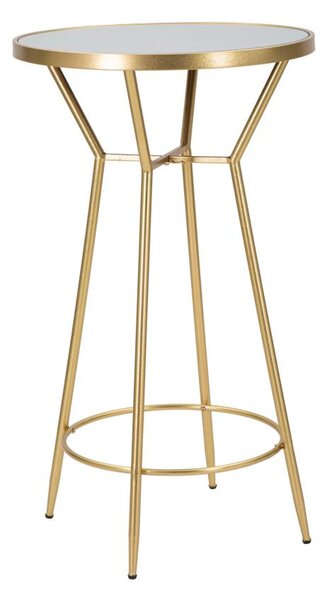Tavolo Bar Circle Ø60x105 cm in Ferro MDF e Specchio Oro