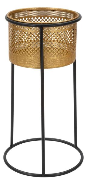Porta Vasi Simply Ø25x50 cm in Ferro Oro e Nero