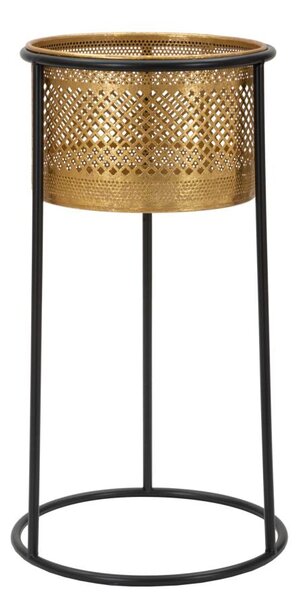 Porta Vasi Simply Ø25x50 cm in Ferro Oro e Nero