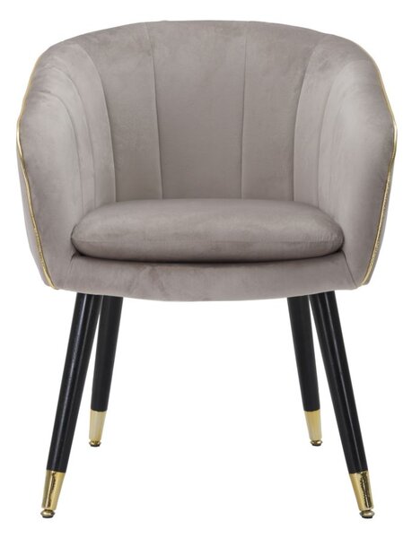 Poltrona Paris 62x58x78 cm in Legno Spugna Metallo e Poliestere Grigio,Nero e Oro