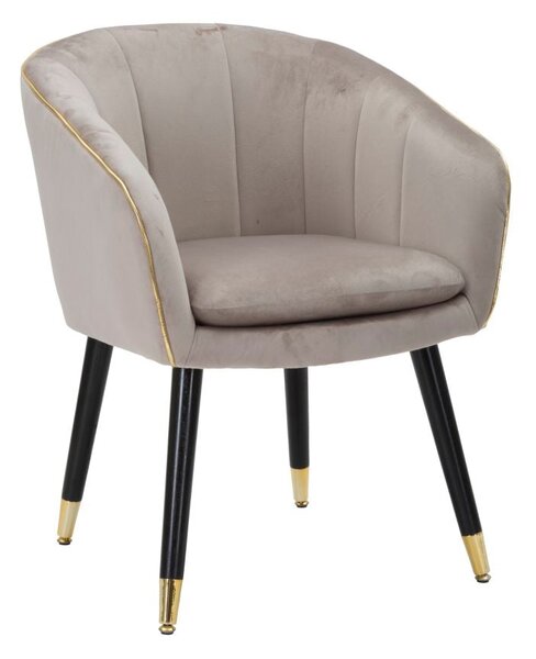 Poltrona Paris 62x58x78 cm in Legno Spugna Metallo e Poliestere Grigio,Nero e Oro