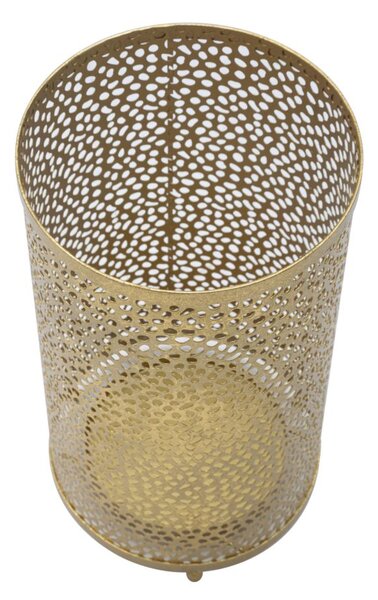 Porta Ombrelli Holes Glam Ø24x43 cm in Ferro Oro