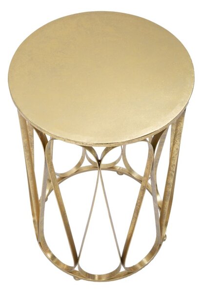 Tavolinetto Venice Ø37x58 cm in Ferro Oro