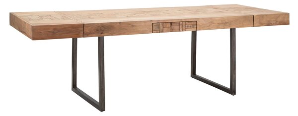 Tavolo da Pranzo Mumbai Allungabile cm 160-240x90x77 cm in Legno e Ferro