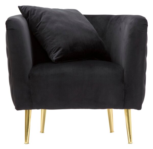 Poltrona Bucarest Nerocm 76x74x71 cm Legno e Spugna e Tessuto e Metallo Nero