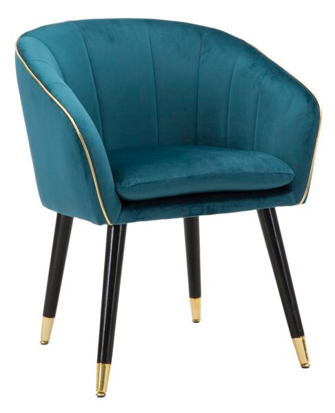 Poltrona Paris Oro 62x58x78 cm in Legno e Poliestere Ottanio
