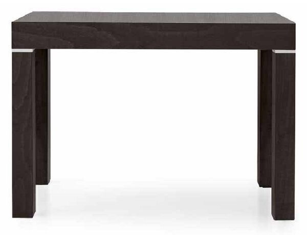 Tavolo a consolle wenge in stile moderno, in mdf laminato e struttura in acciaio