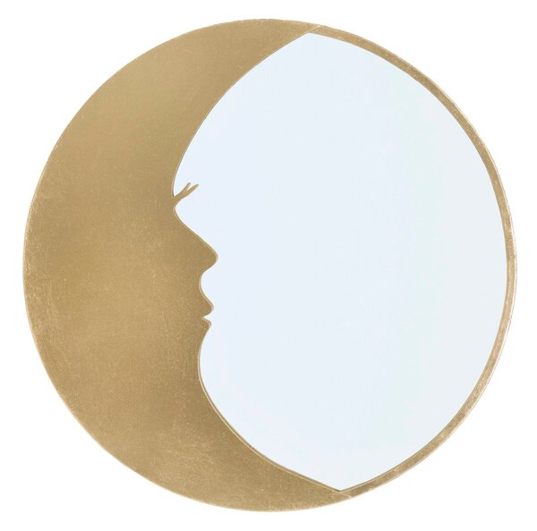 Specchio Moon Ø72,5x2,3 cm in Ferro e MDF Oro