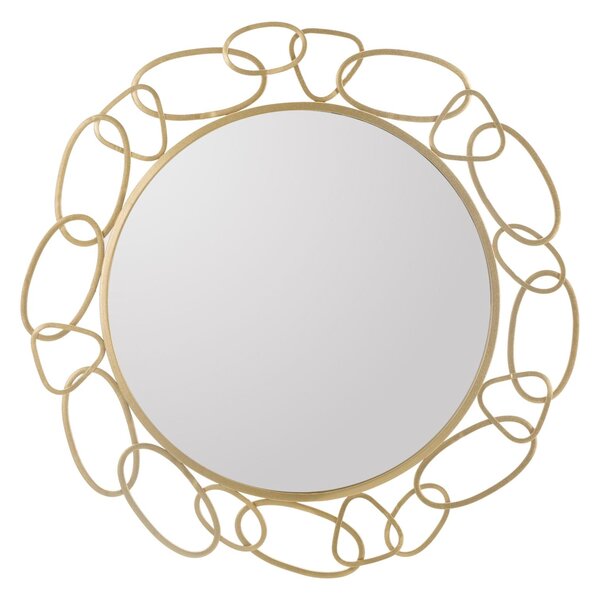 Specchio Chain Oro Ø84x2 cm in Ferro e MDF Oro