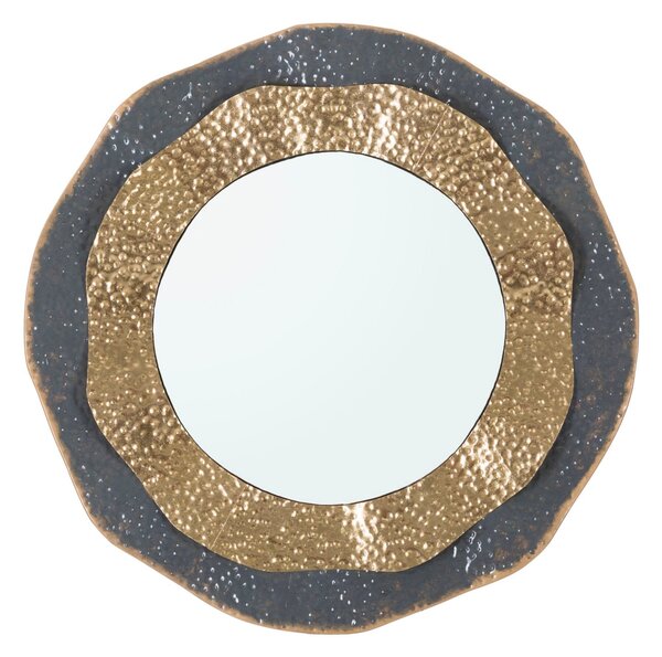 Specchio da Muro Shai Dark Ø65,5x5 cm in Ferro e MDF Multicolor