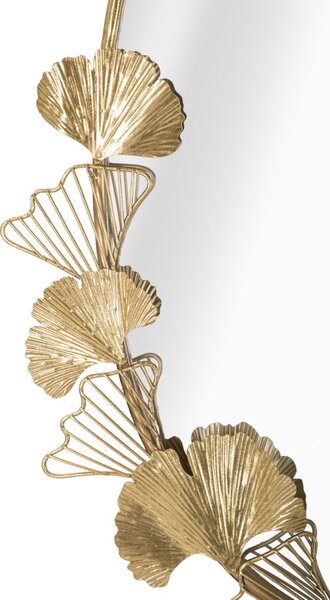 Specchio Little Leaf 61,5x3x78 cm in Ferro e MDF Oro