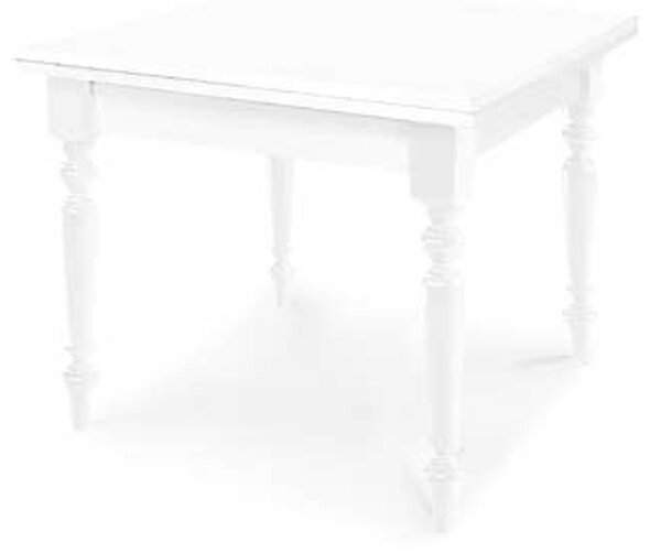 Tavolo con apertura a libro, stile classico, in legno massello e mdf con rifinitura in bianco opaco