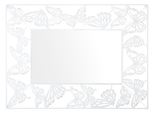 Specchio Bianco Butterfly 85x1x115 cm in Ferro e MDF Bianco