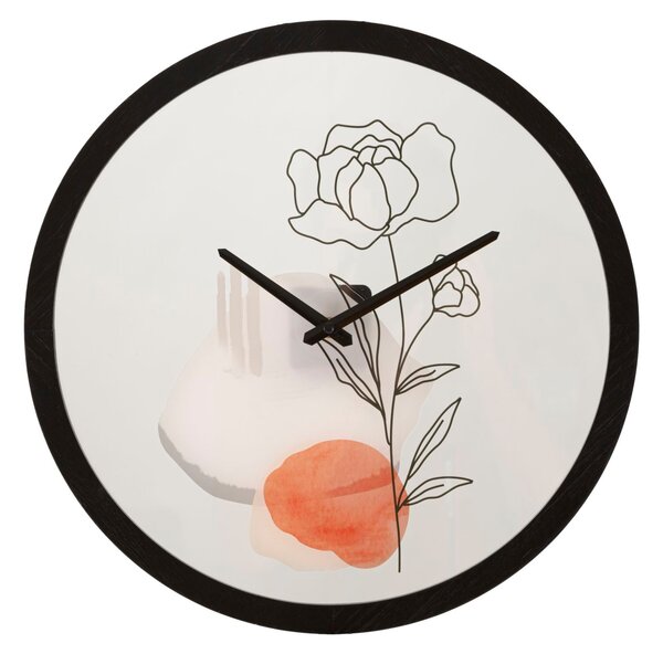 Orologio da Muro Flower 1 Ø 40x3,5 cm in Ferro e Vetro