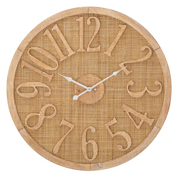 Orologio da Muro Boho Ø 60x4,5 cm in Rattan
