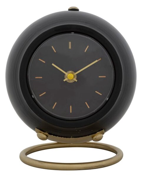 Orologio da Tavolo Ball Nero 16x13x19 cm in Ferro e Plastica